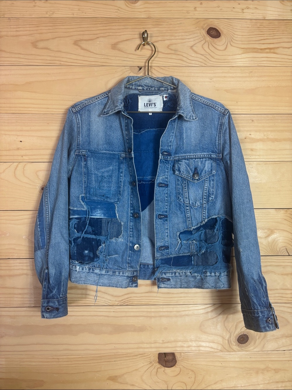 Levi's Made & Crafted Selvedge Patchwork Denim Jean jacket size 1 or small